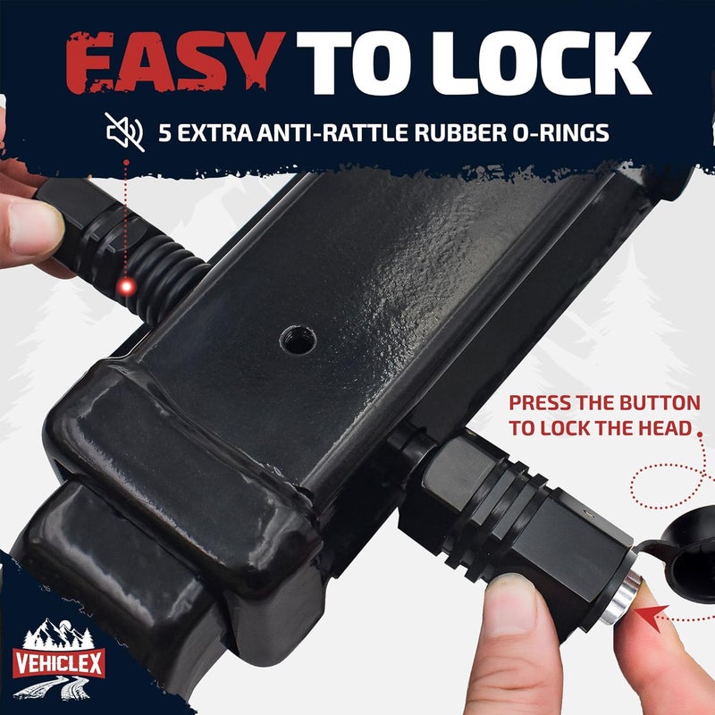Vehiclex Hitch Pin Lock for Trailer Receivers (2.5" to 3") - 5/8" Locking Pin for Class III, IV - with Innovative Tubular Key, Resilient Against Dust, Mud, and Thieves - Image 5